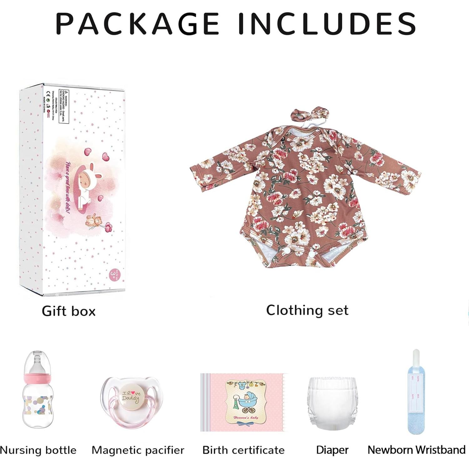 Muñeca Reborn Niña Mikaiqi 50.8 cm Bebé Realista para 3 años