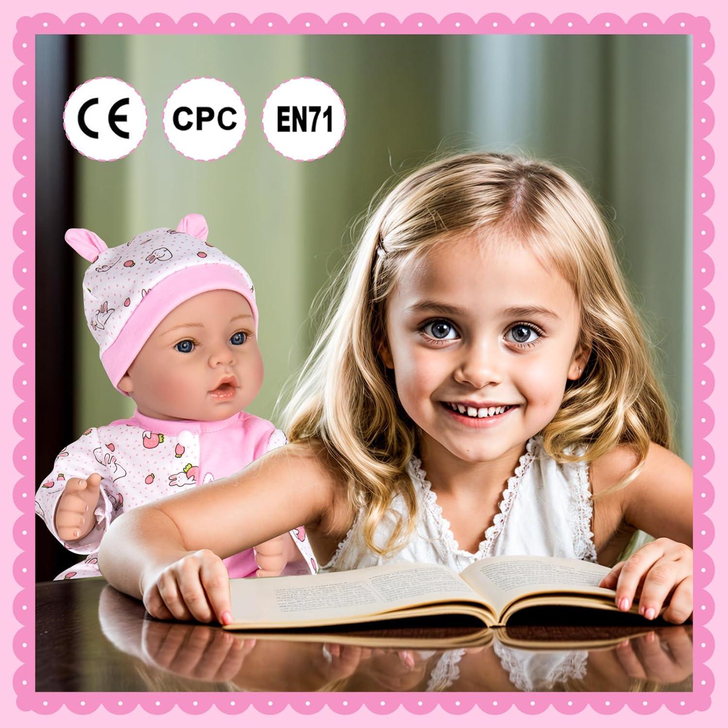 Muñeca Reborn Aori 45.72 cm Niña Bebé Realista Rosa