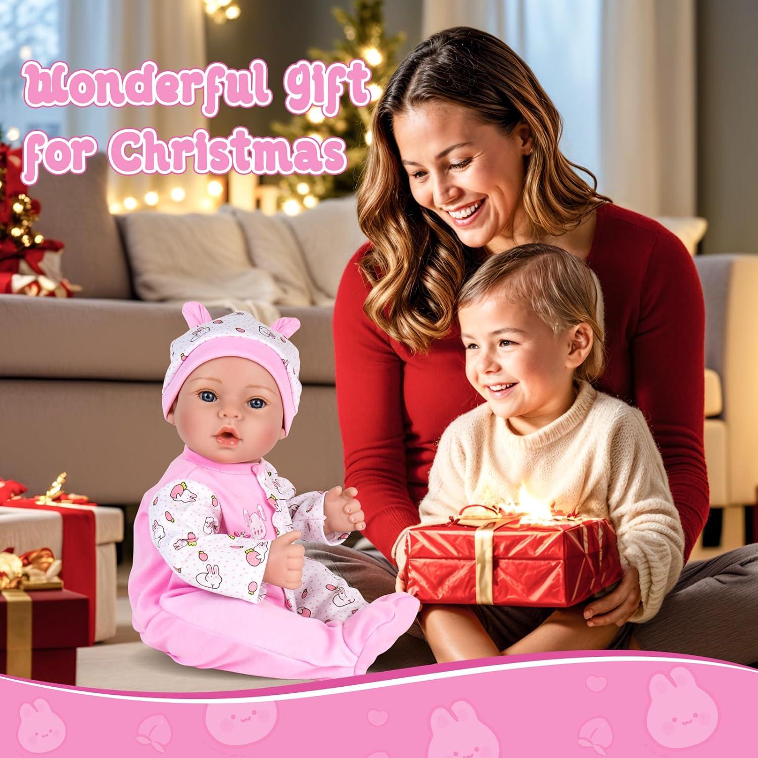 Muñeca Reborn Aori 45.72 cm Niña Bebé Realista Rosa