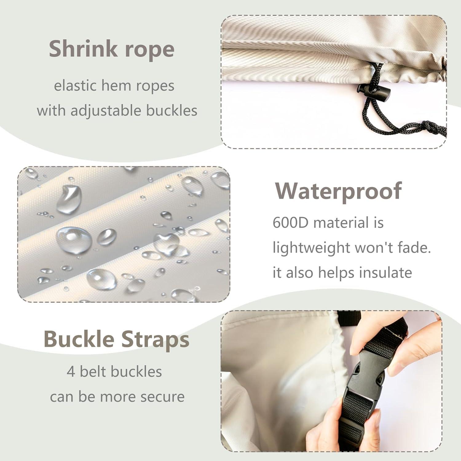 Cubierta de Mesa de Agua Aacabo 87x87x45 cm Beige