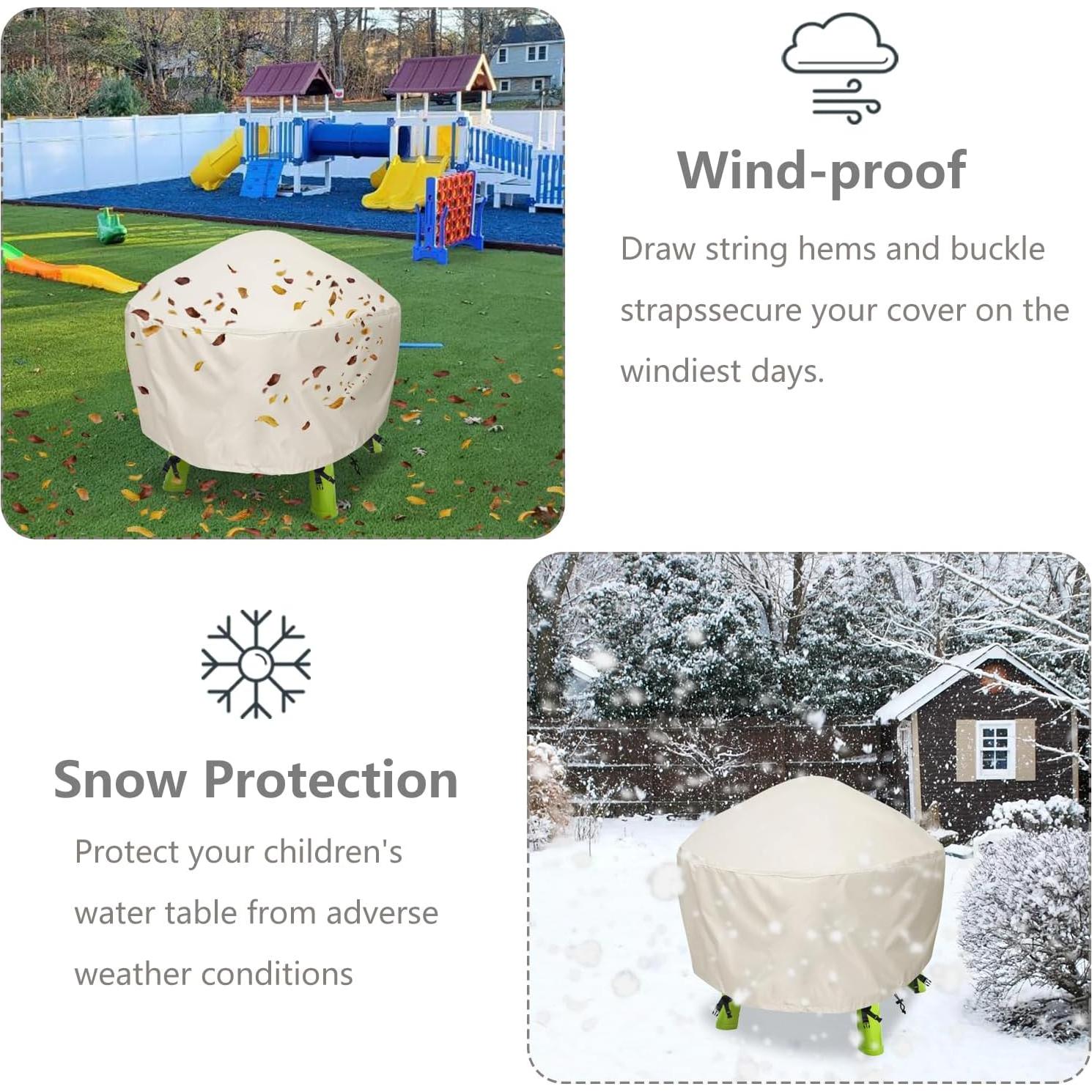 Cubierta de Mesa de Agua Aacabo 87x87x45 cm Beige