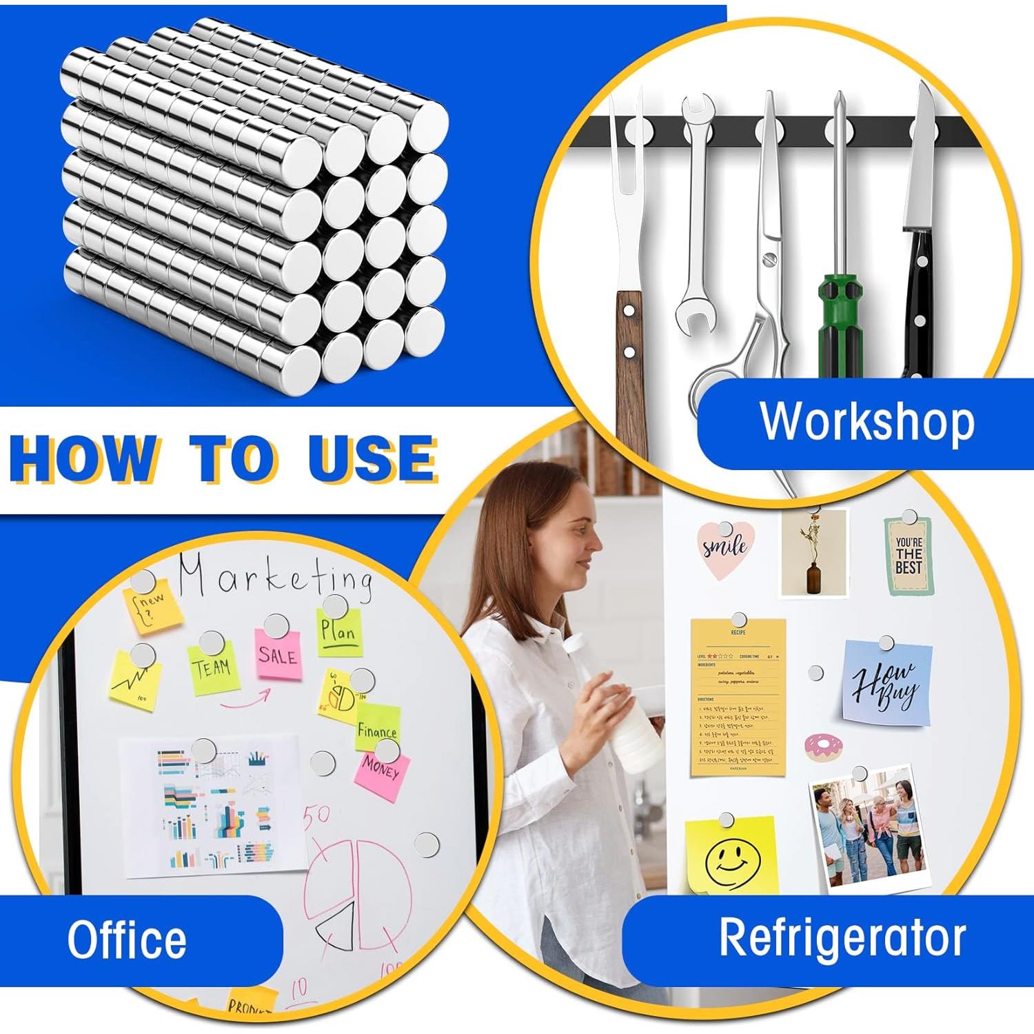 Imanes de Neodimio Grtard 200 Piezas 3x2mm para Manualidades