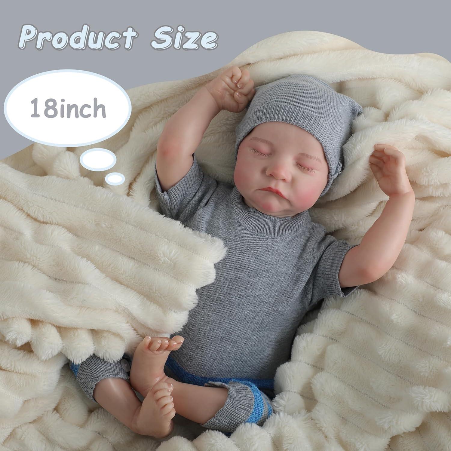 Muñeca Reborn Realista 45 cm Aron con Certificado y Juguete