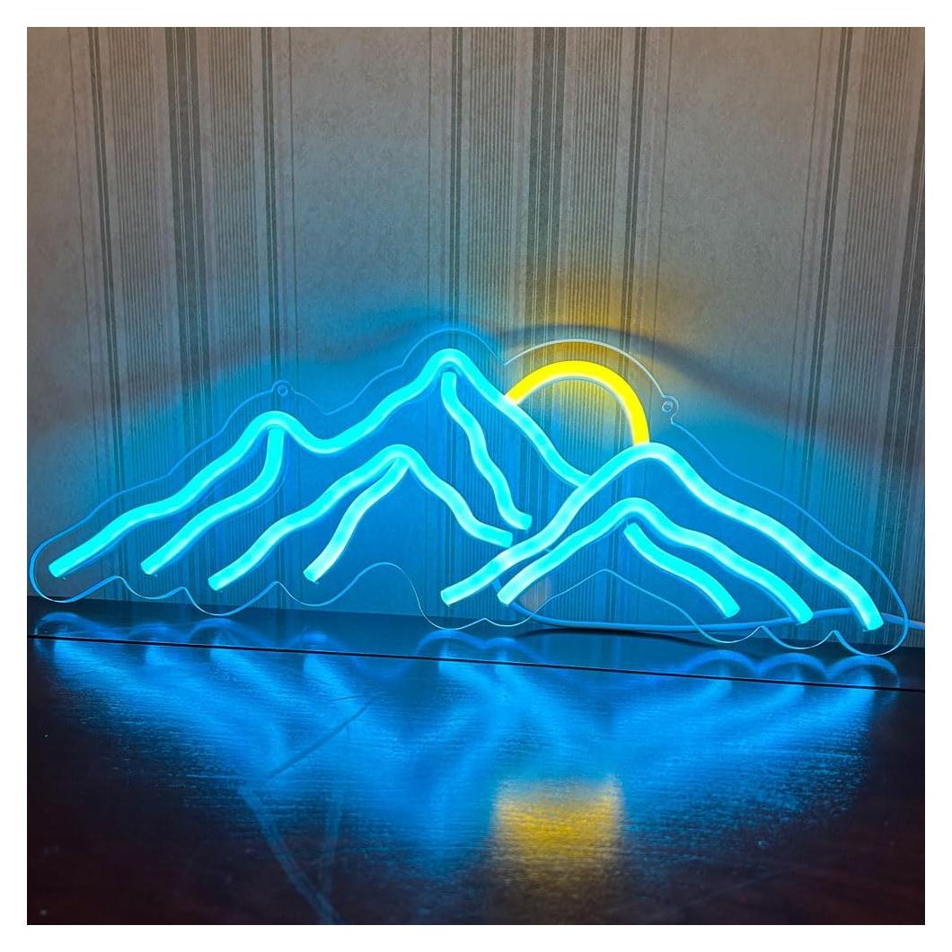 Luz de Neón DAKABUKA Montaña Azul Hielo 42x15cm USB