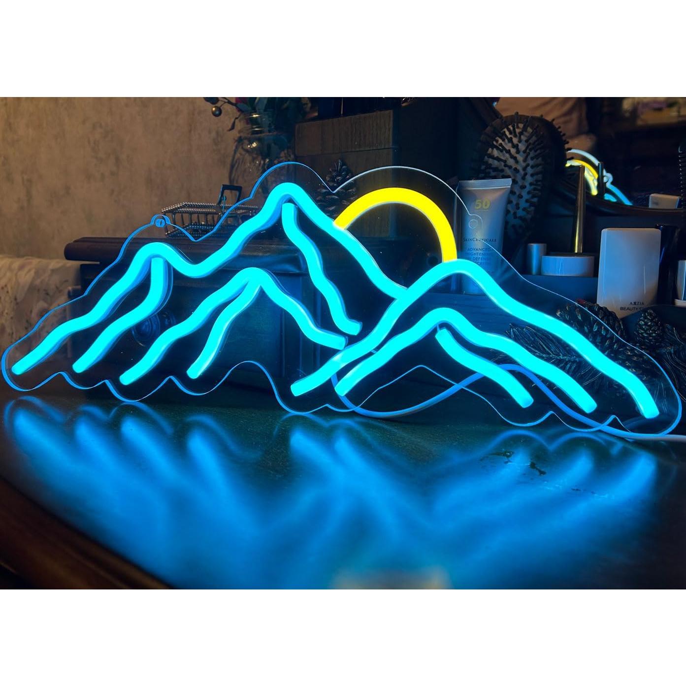 Luz de Neón DAKABUKA Montaña Azul Hielo 42x15cm USB