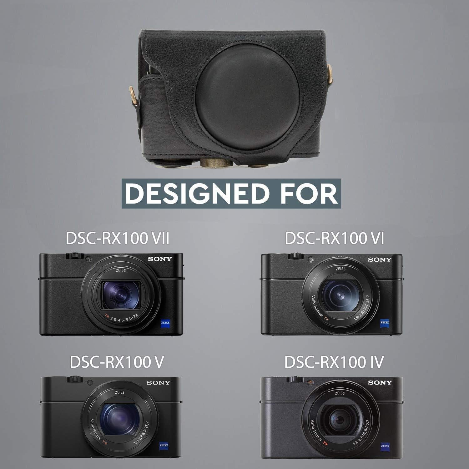 Funda de Cuero Genuino MegaGear para Cámara Sony Cyber-Shot RX100