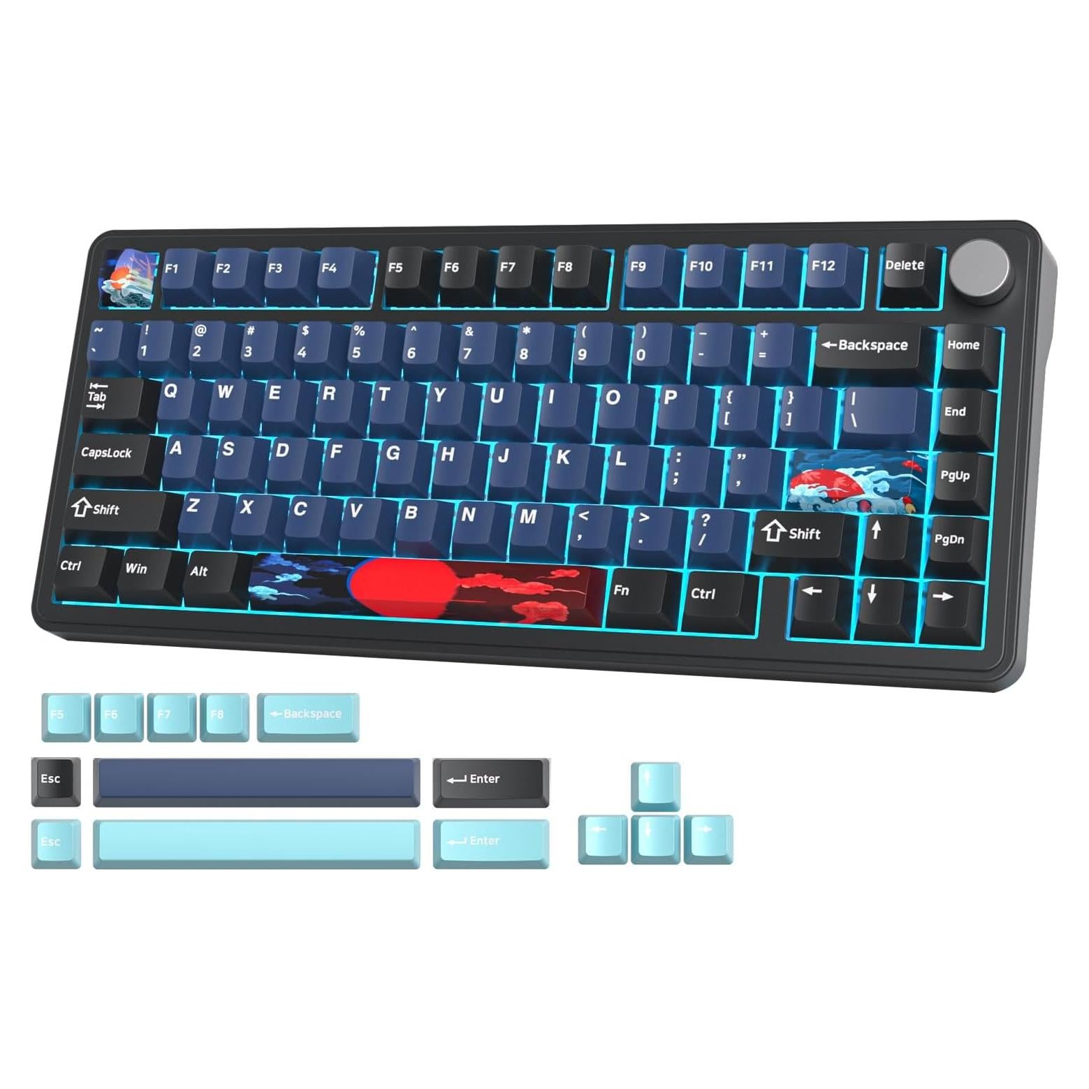 Teclado Mecánico Inalámbrico Fogruaden M75 75% RGB Blanco
