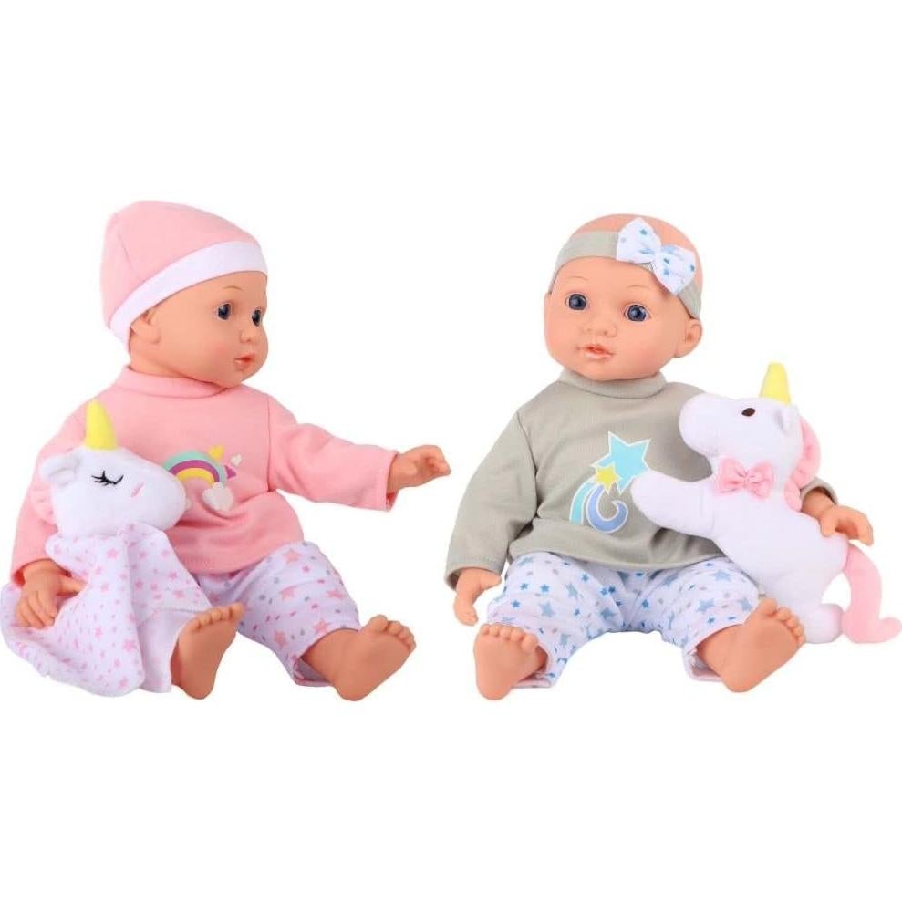 Muñecas Gemelas Bebé 35.5 cm Gi-Go Conjunto Sueño