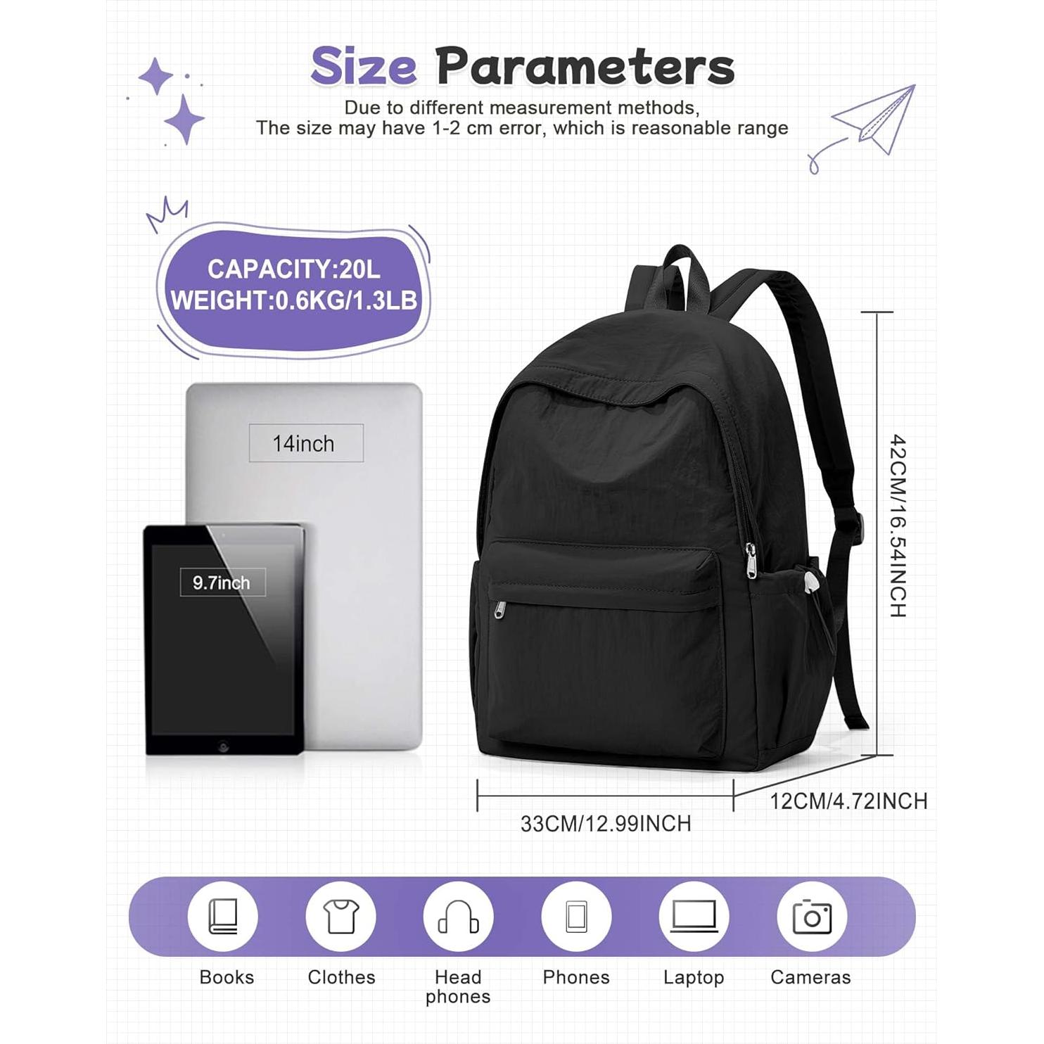 Mochila Escolar Negra BJLFS 42x33x12 cm 24L Antirrobo