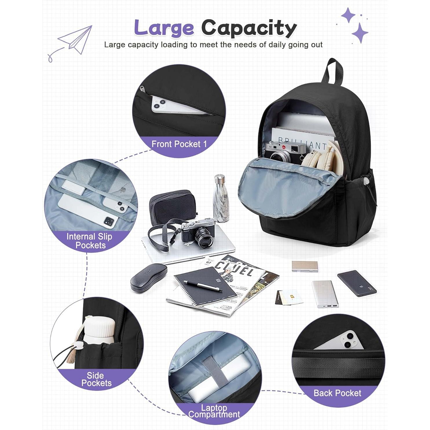 Mochila Escolar Negra BJLFS 42x33x12 cm 24L Antirrobo