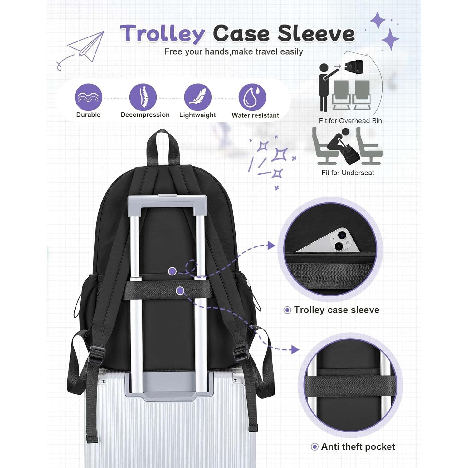 Mochila Escolar Negra BJLFS 42x33x12 cm 24L Antirrobo