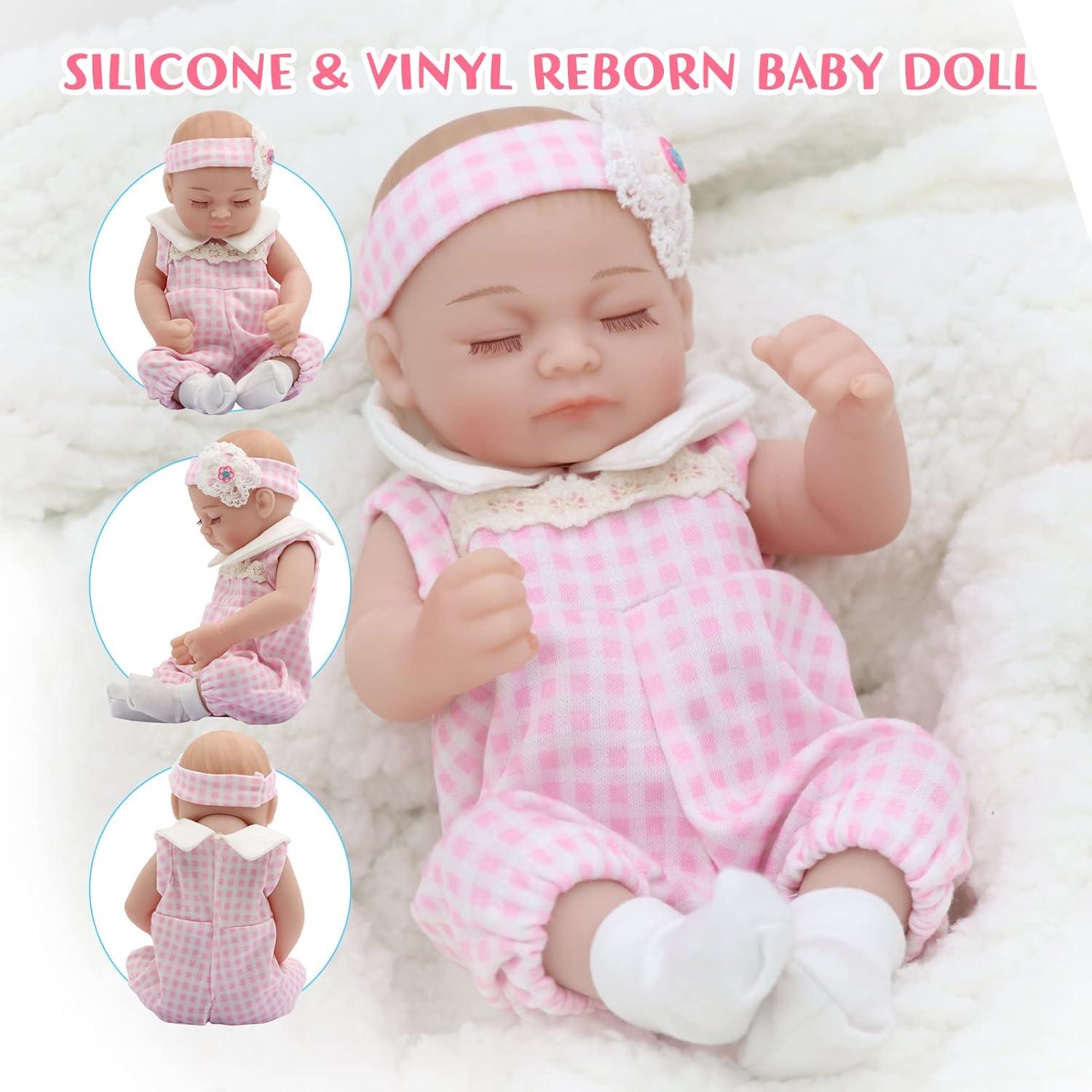 Muñeca de Bebé Realista JRLCGYP 25.4 cm con Accesorios