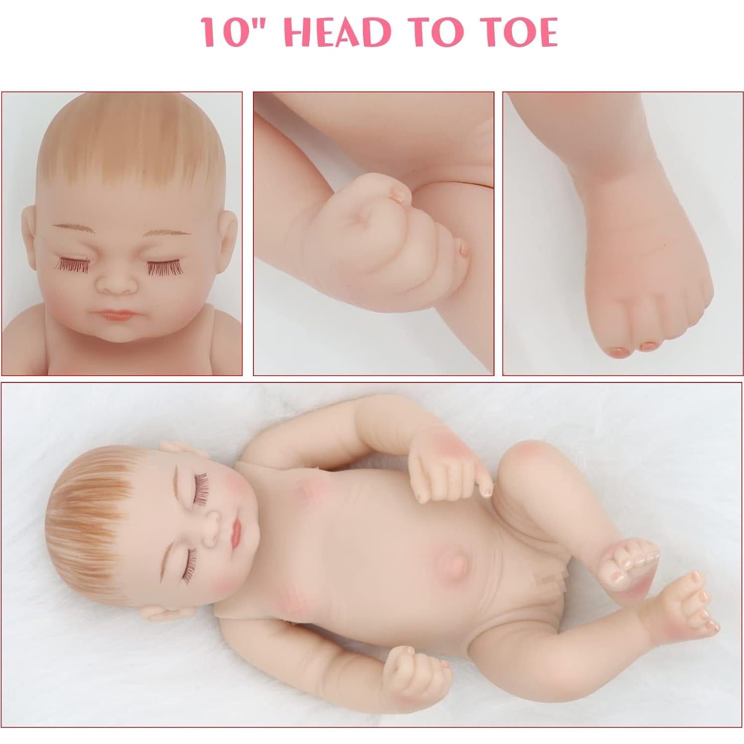 Muñeca de Bebé Realista JRLCGYP 25.4 cm con Accesorios