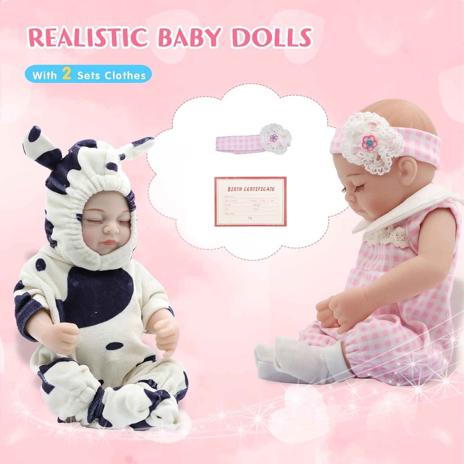 Muñeca de Bebé Realista JRLCGYP 25.4 cm con Accesorios