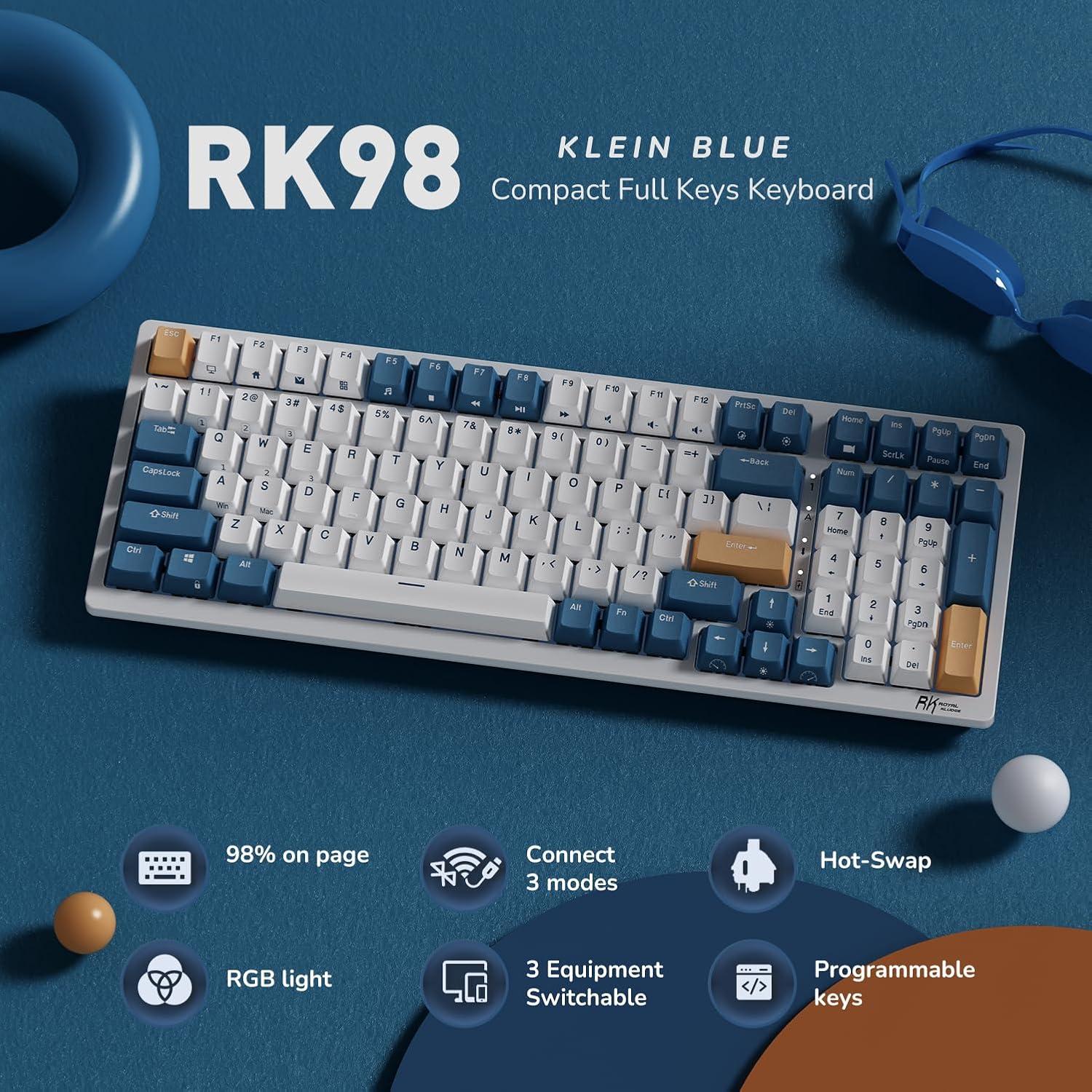 Teclado Mecánico RK ROYAL KLUDGE RK98 Inalámbrico RGB