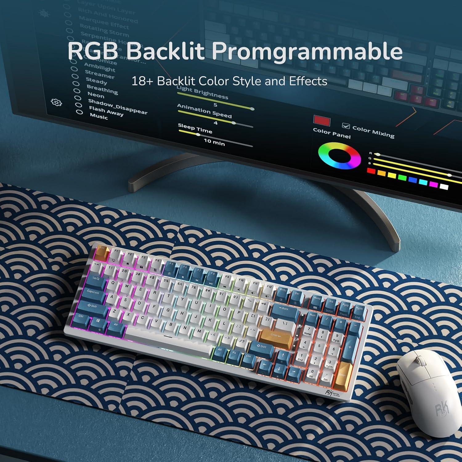 Teclado Mecánico RK ROYAL KLUDGE RK98 Inalámbrico RGB