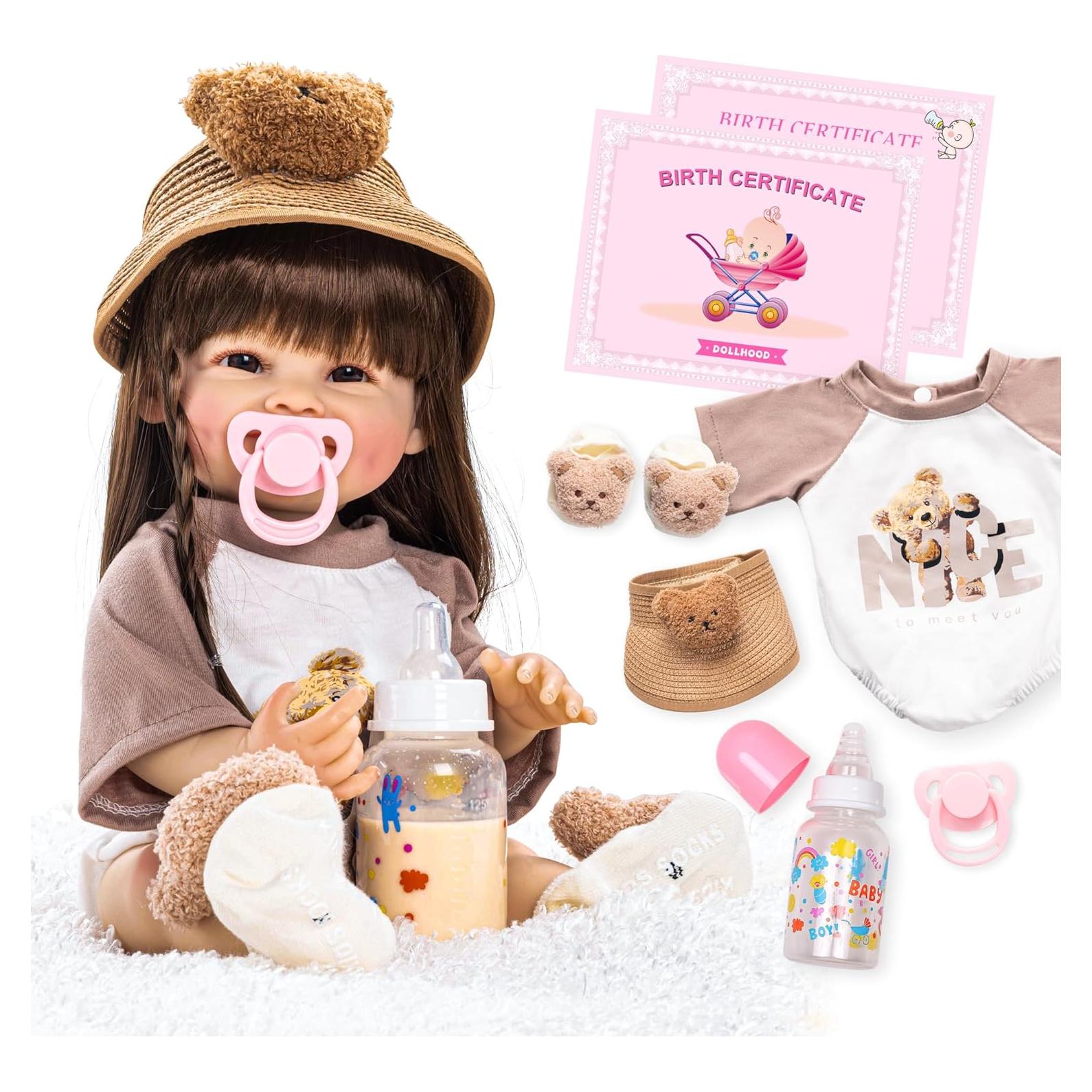 Muñeca Reborn DOLLHOOD 45 cm Realista con Accesorios