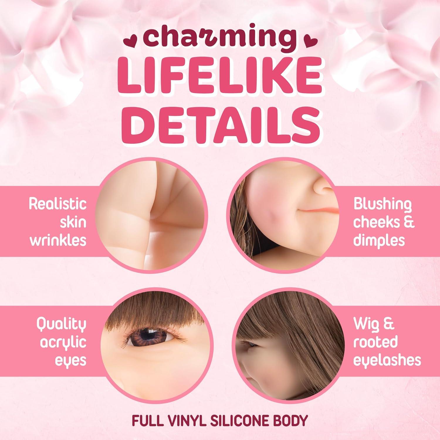 Muñeca Reborn DOLLHOOD 45 cm Realista con Accesorios