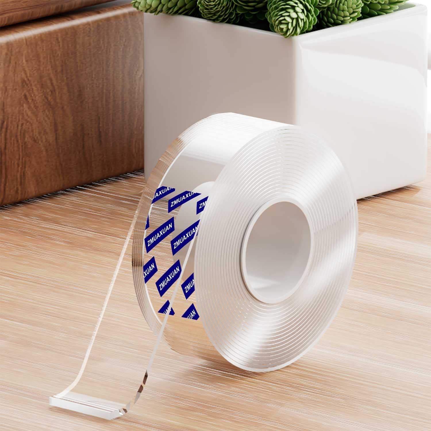 Cinta Adhesiva Doble Cara ZMUAXUAN 3m Reutilizable Transparente