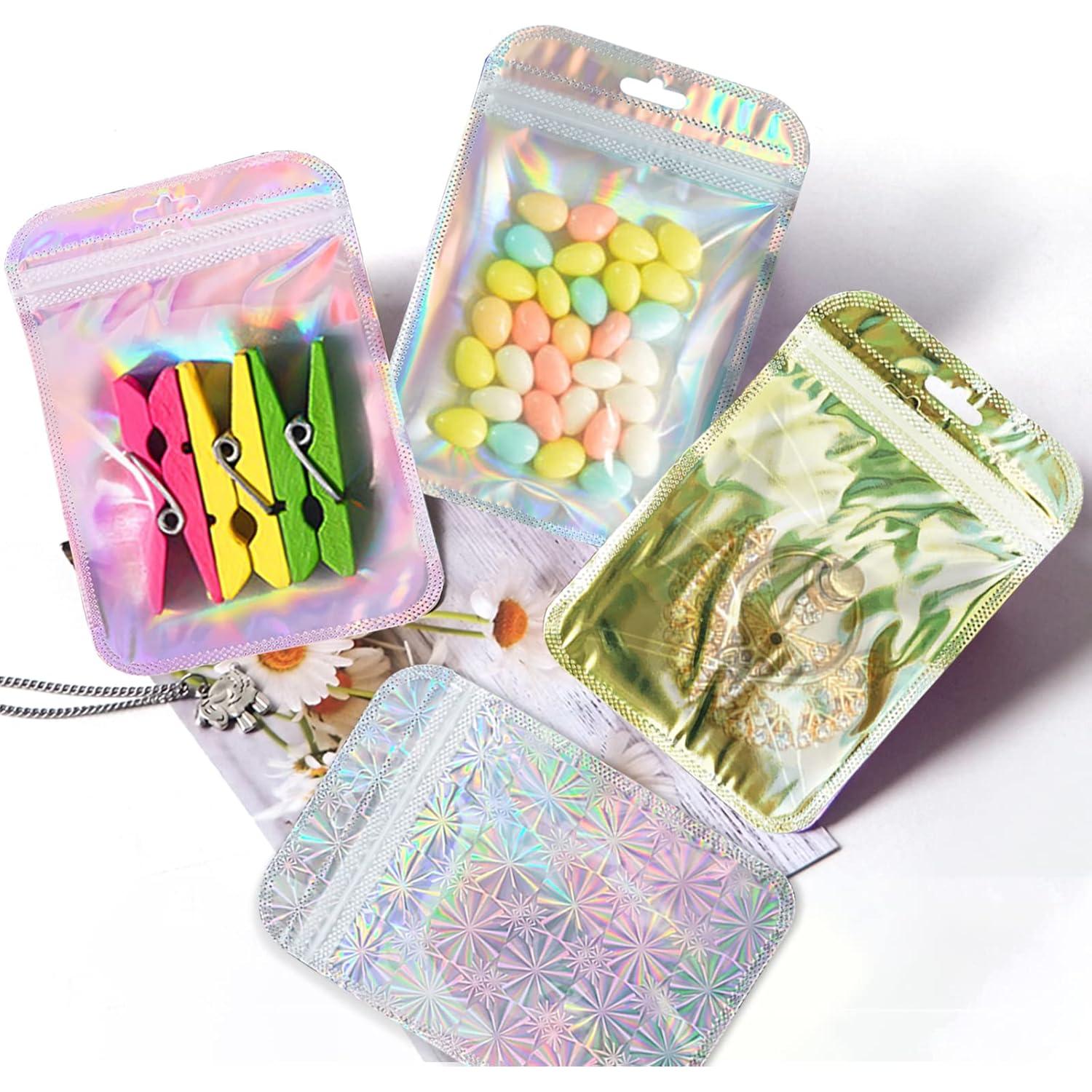 100 Bolsas de Mylar Holográficas Reutilizables itechpanda 10x15cm