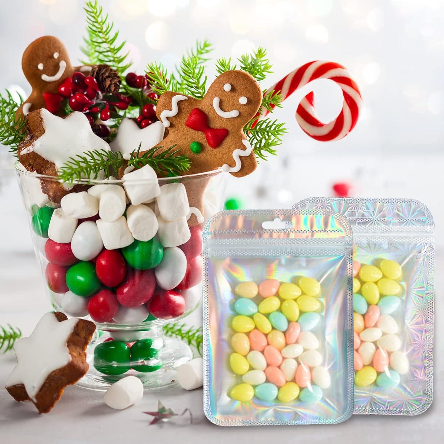 100 Bolsas de Mylar Holográficas Reutilizables itechpanda 10x15cm