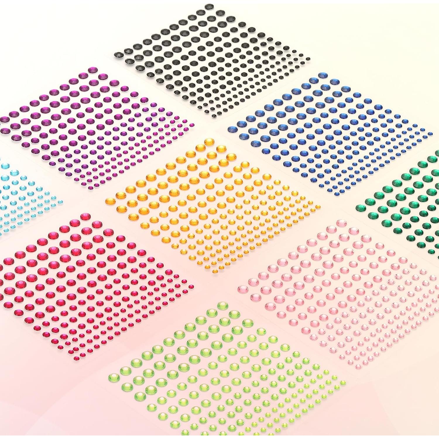 Etiquetas de Gemas Acrílicas PATIKIL 660 Pcs 4 Tamaños 3-6mm