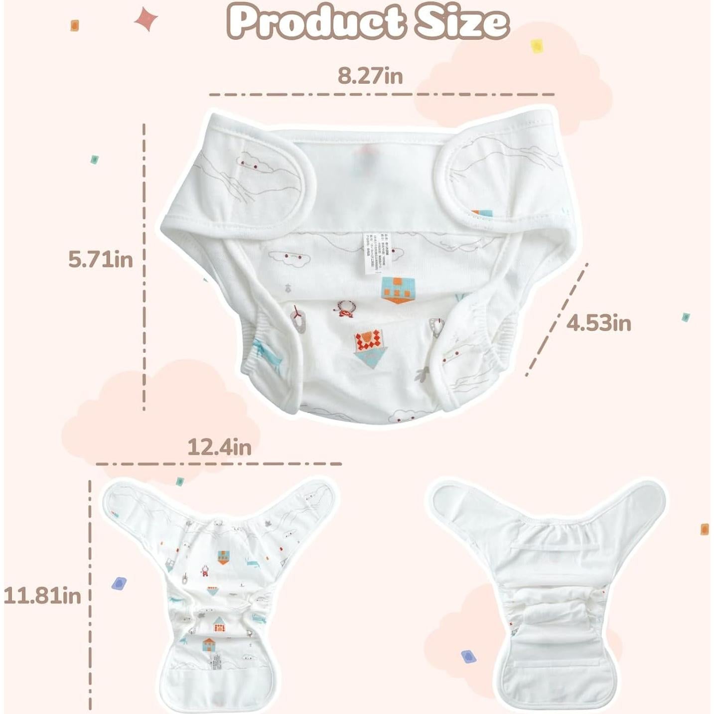 Paquetes de Pañales para Muñecas BABESIDE 17-24 cm 4 Piezas