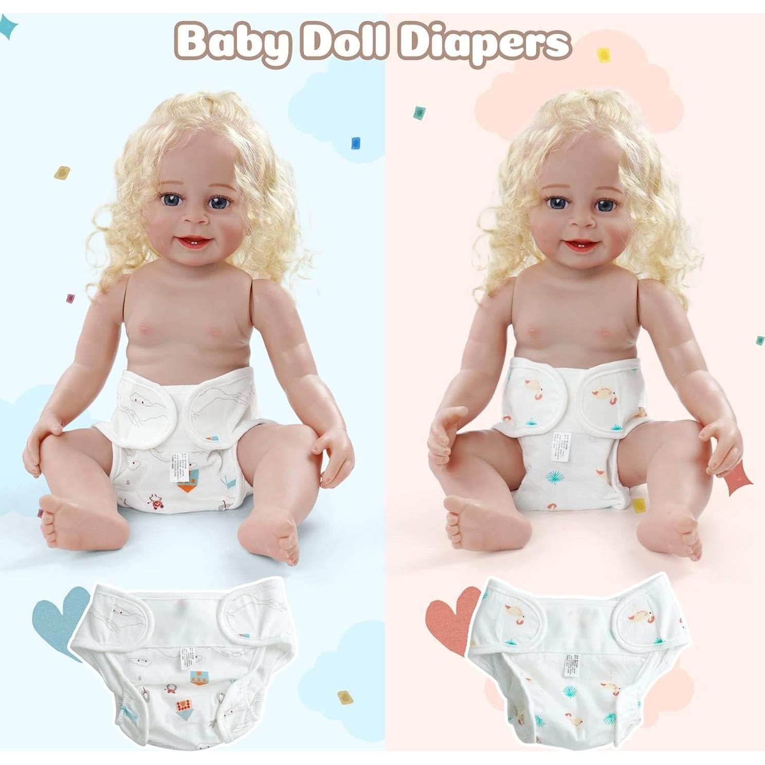 Paquetes de Pañales para Muñecas BABESIDE 17-24 cm 4 Piezas