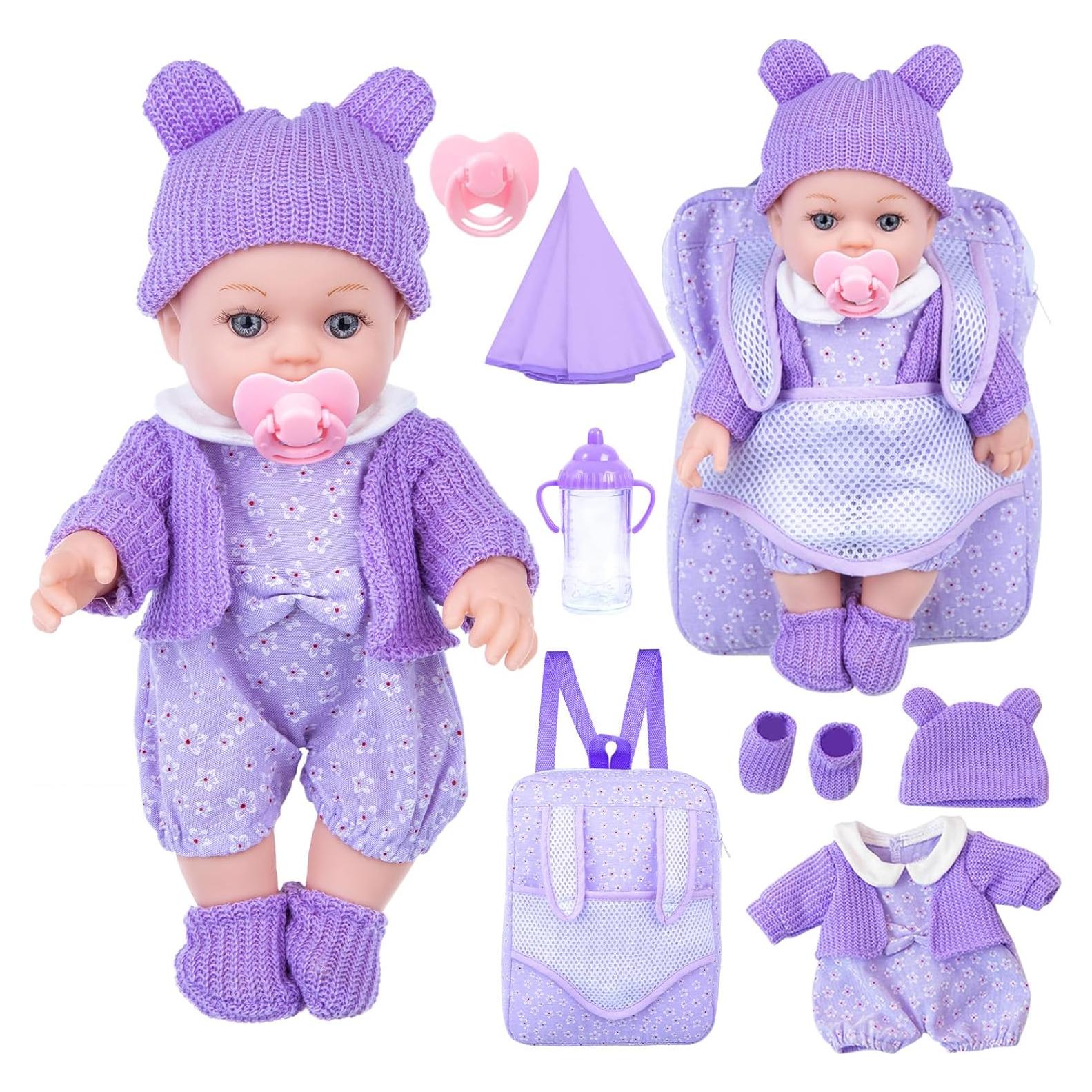 Muñeca Bebé ZNTWEI 30 cm con Accesorios Lavables para Niños