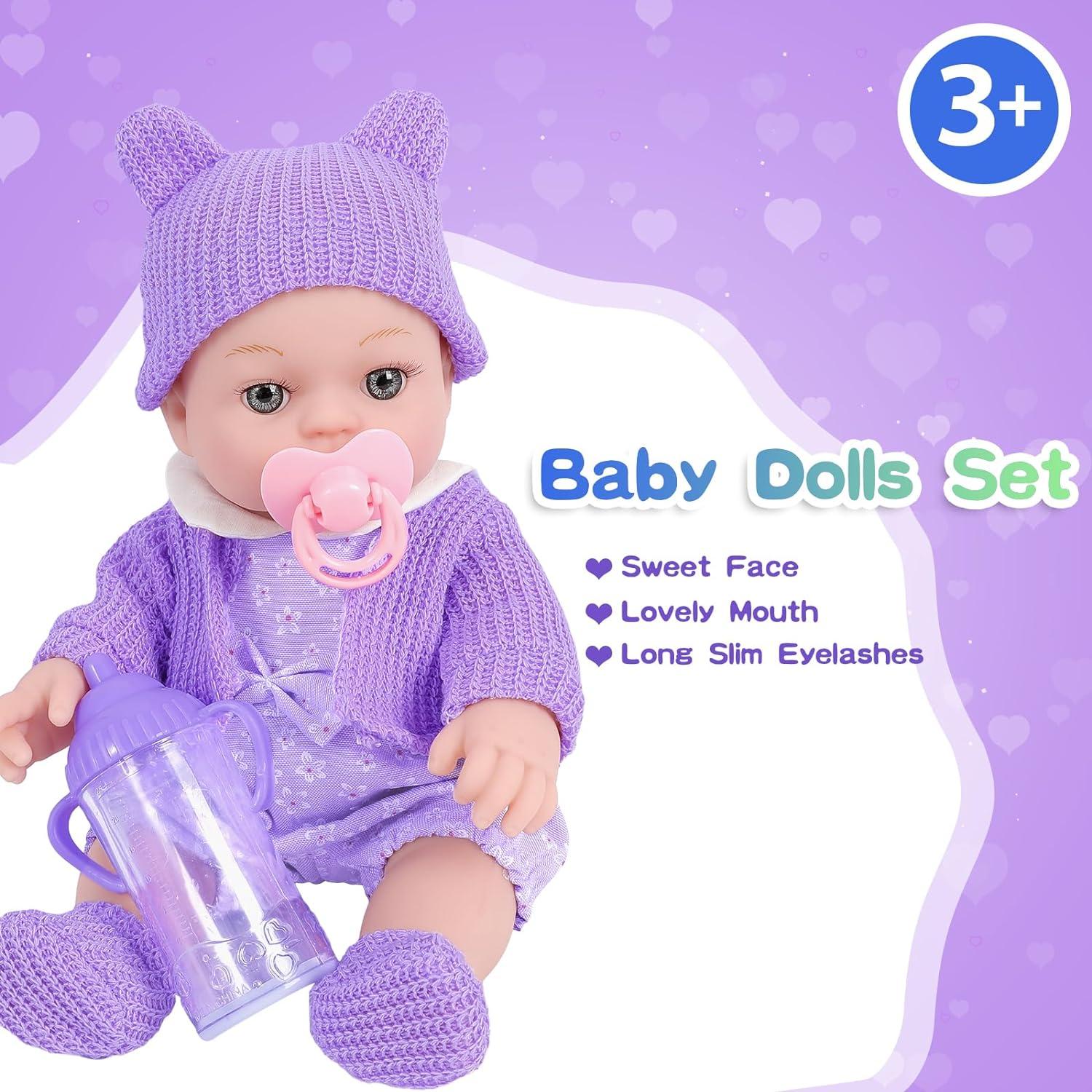 Muñeca Bebé ZNTWEI 30 cm con Accesorios Lavables para Niños