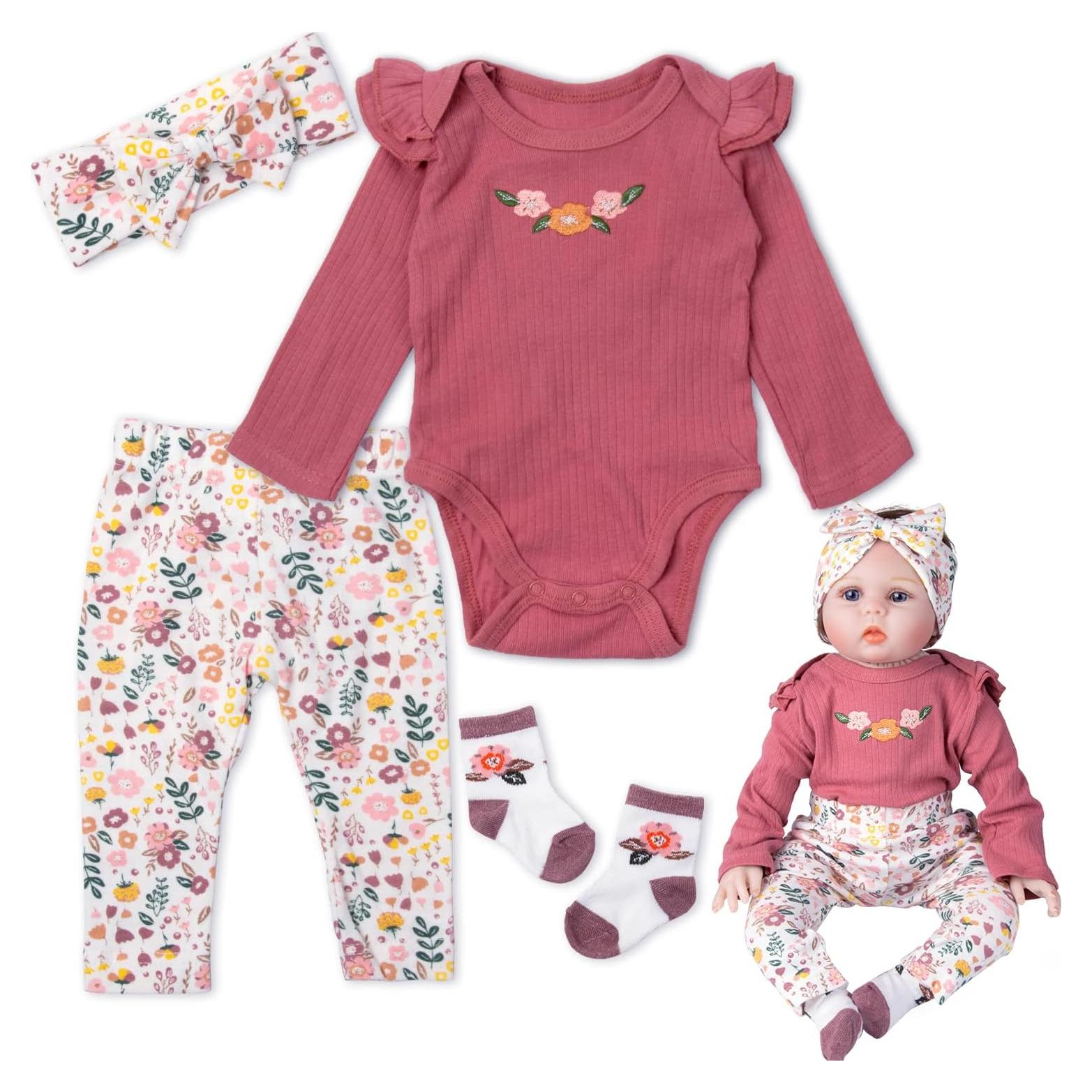 Conjunto de Ropa para Muñecas Bebé Renacidas 22" Pedolltree