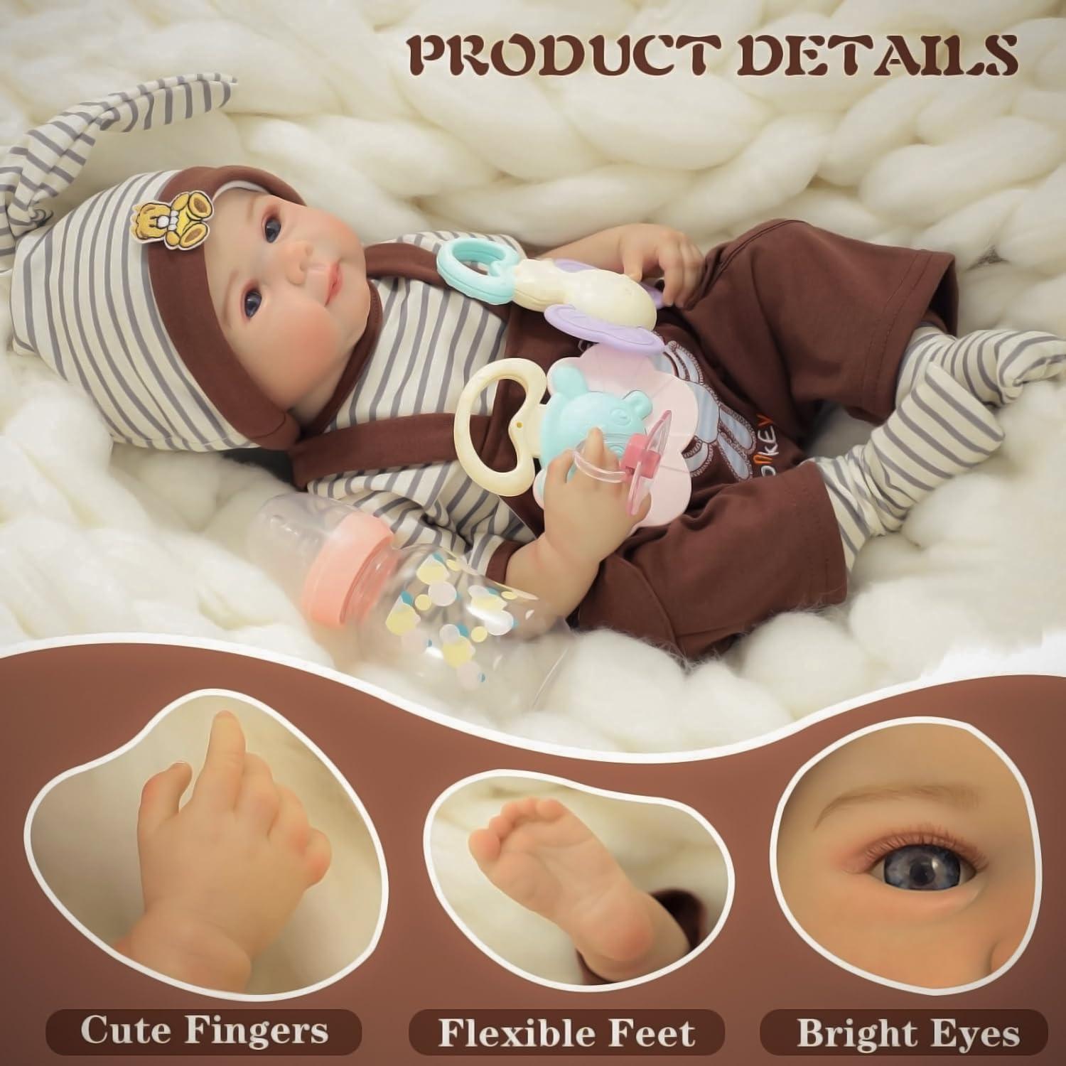 Muñeca de bebé renacida Kdudgso 50.8 cm con accesorios