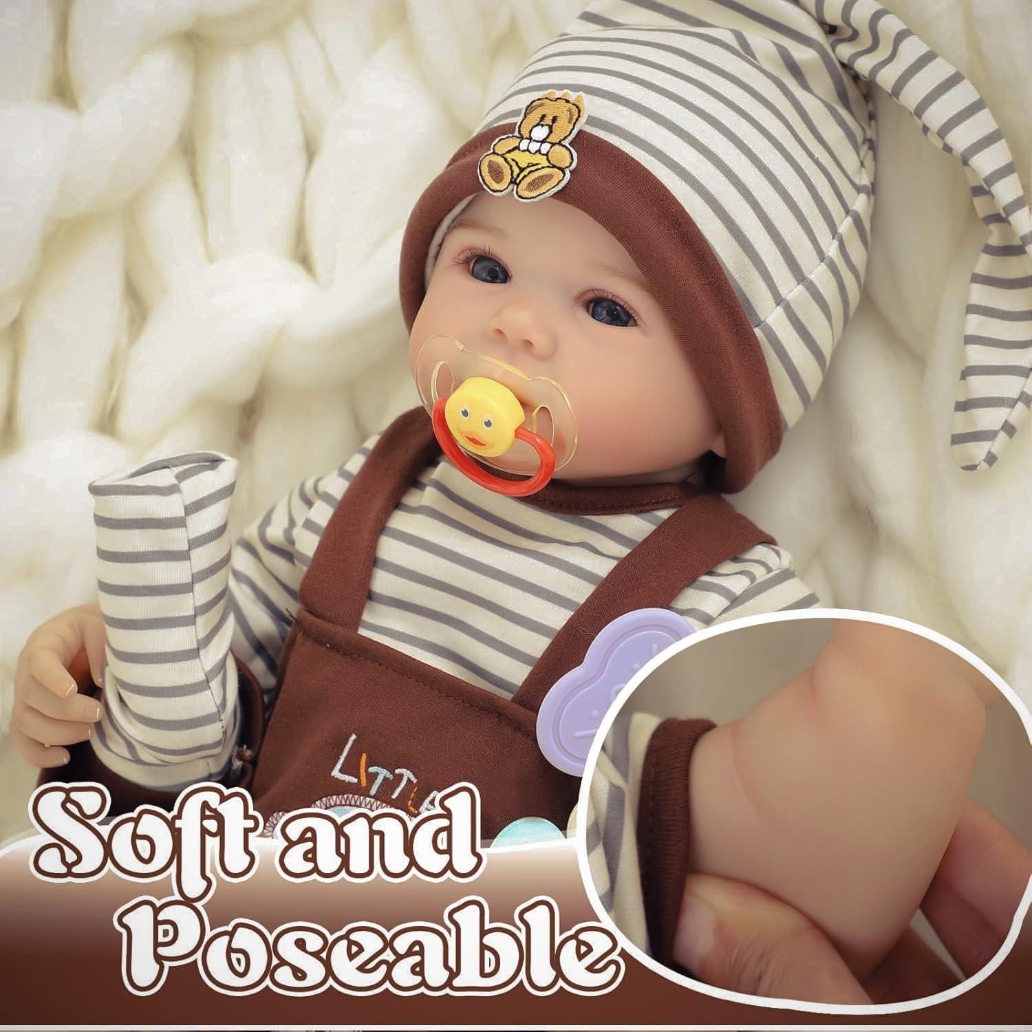 Muñeca de bebé renacida Kdudgso 50.8 cm con accesorios