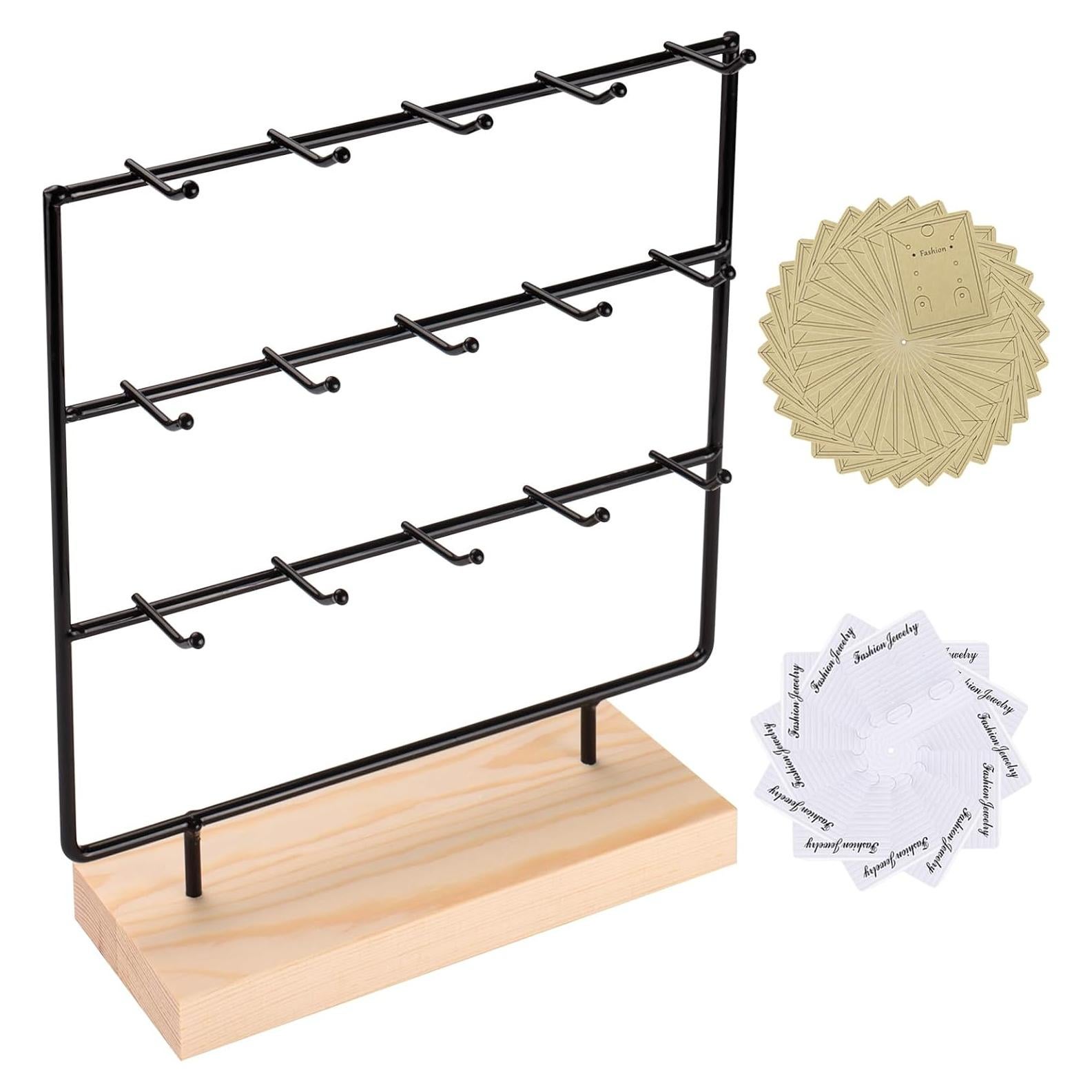 Soporte para Pendientes RNTBWD 3 Niveles 15 Ganchos Negro