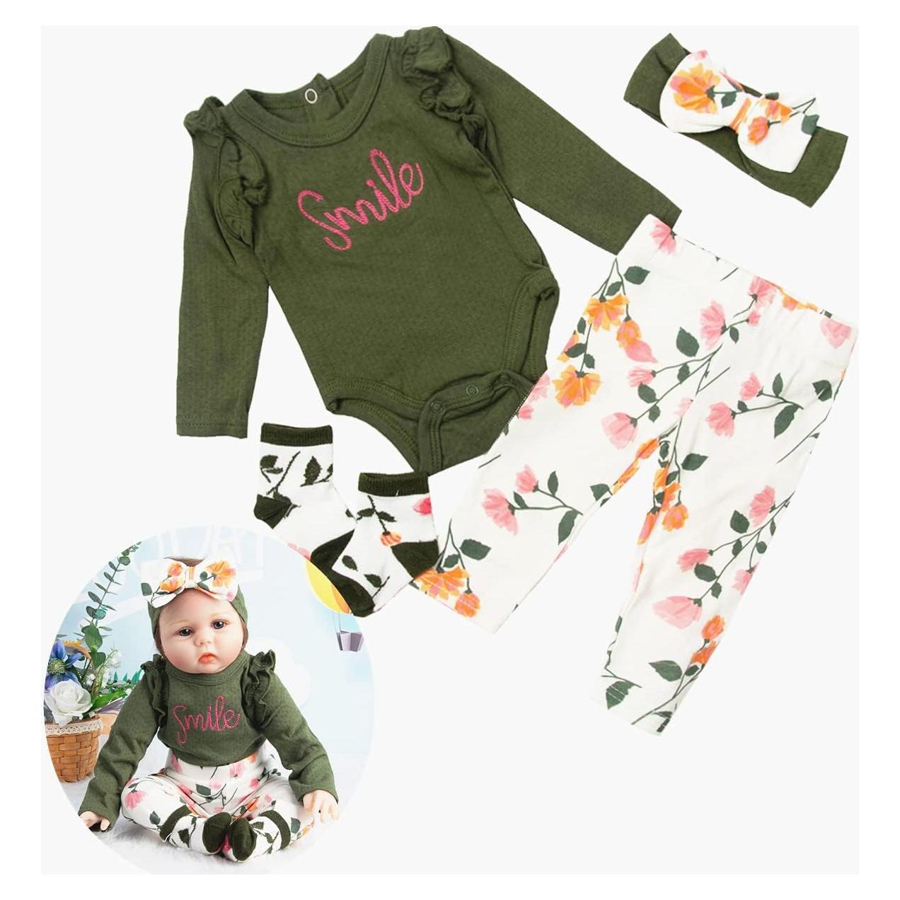 Conjunto Ropa para Muñecas Reborn 24" Pedolltree 4 Piezas