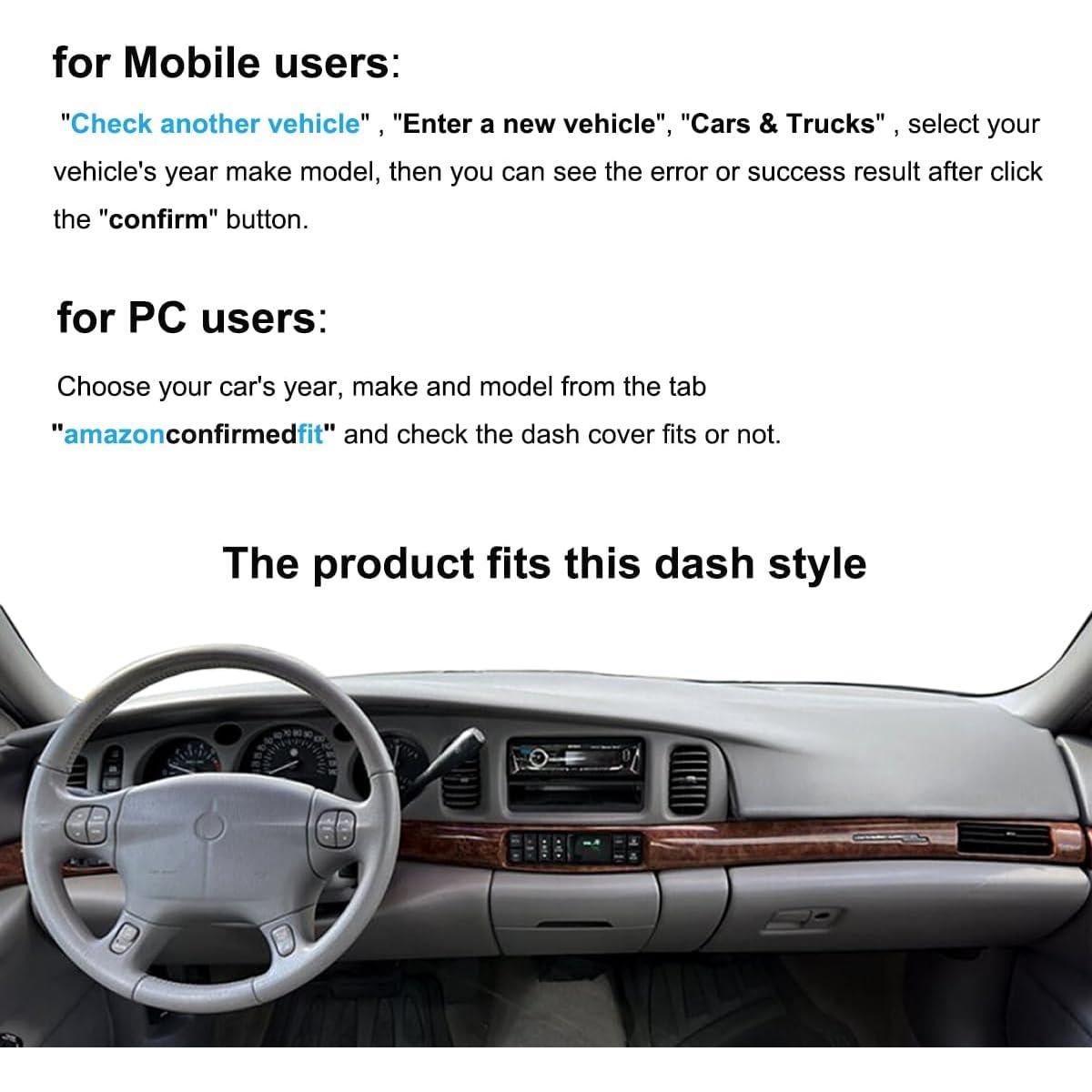 Funda de tablero AKMOTOR para Buick Lesabre Beige