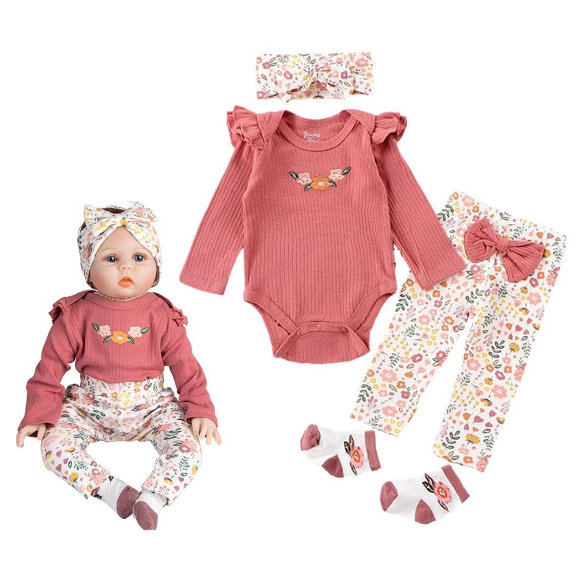Ropa para Muñeca Reborn Pedolltree 20-22 Pulgadas 4 Piezas