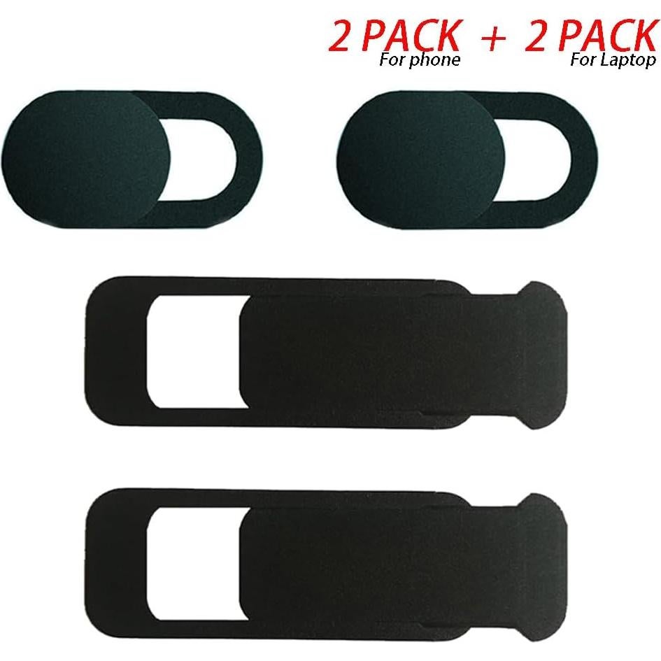 Cubierta Deslizante Webcam HONGLINIFY - 4 Piezas Negras
