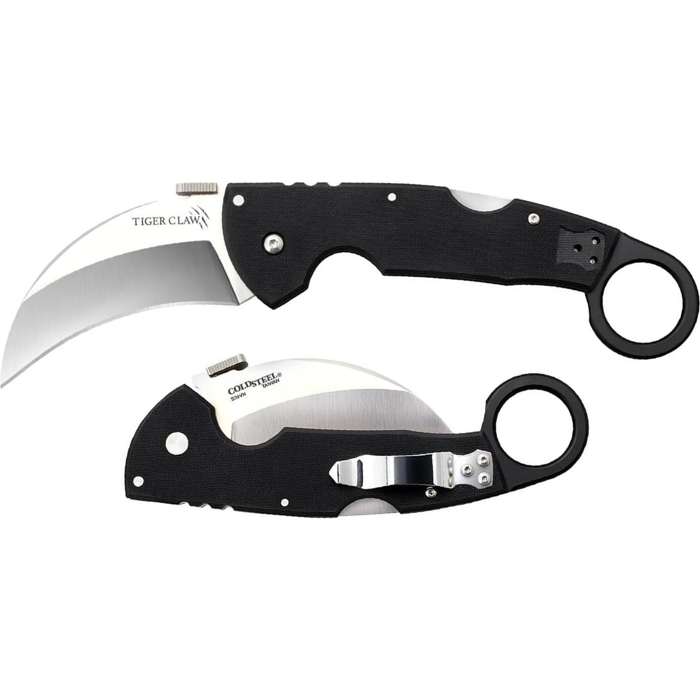 Cuchillo Plegable Cold Steel Tiger Claw 7.6 cm S35VN EDC Táctico