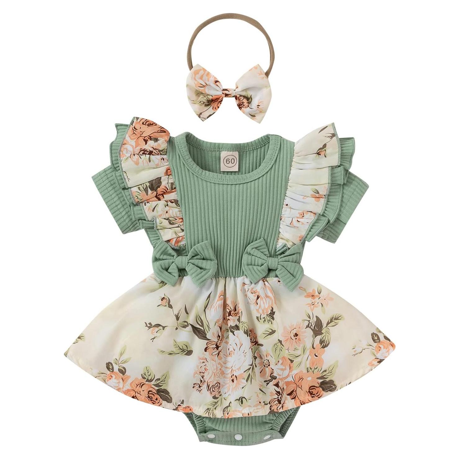 Ropa para Muñeca Reborn 22-24 Pulgadas Conjunto Floral 2 Pzas