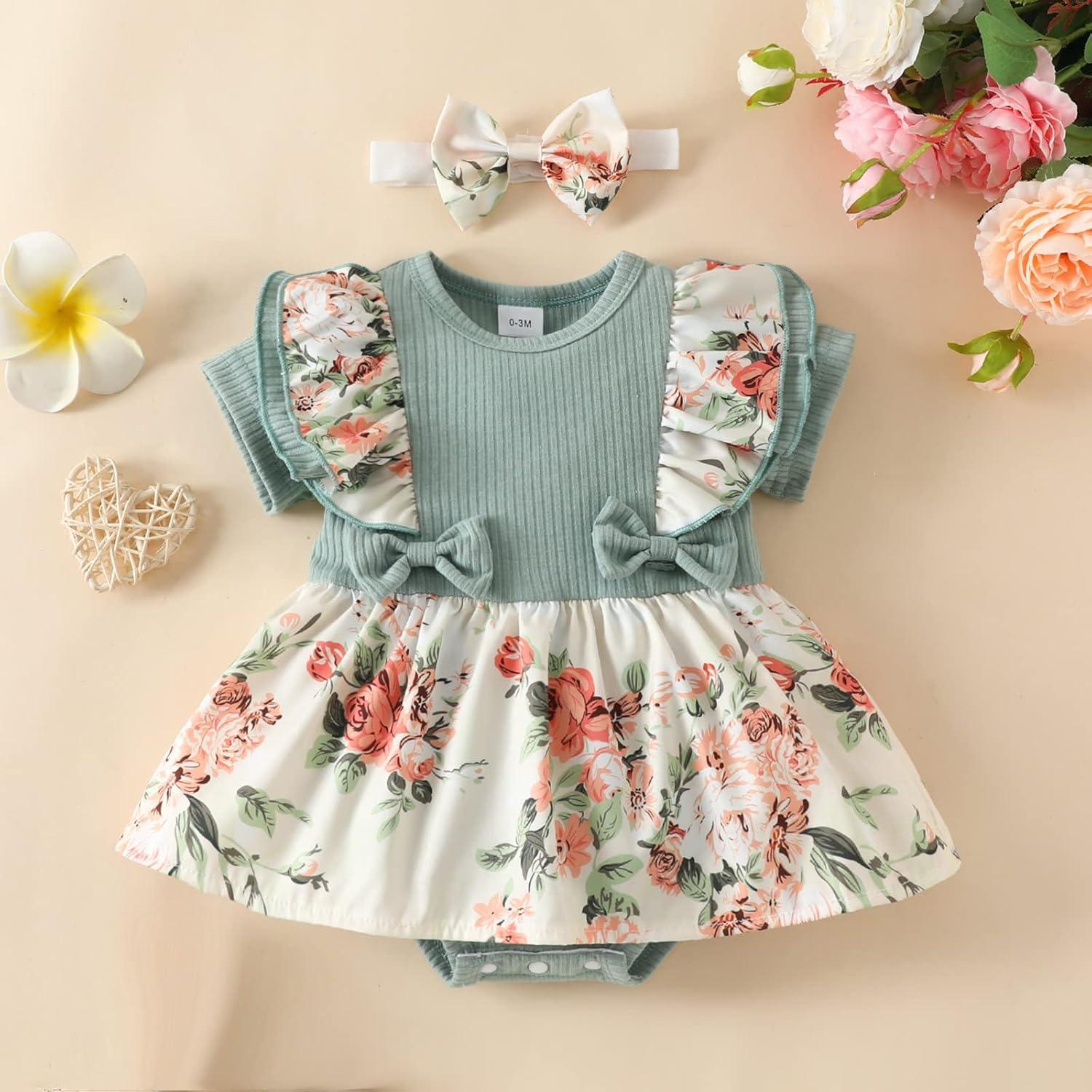 Ropa para Muñeca Reborn 22-24 Pulgadas Conjunto Floral 2 Pzas
