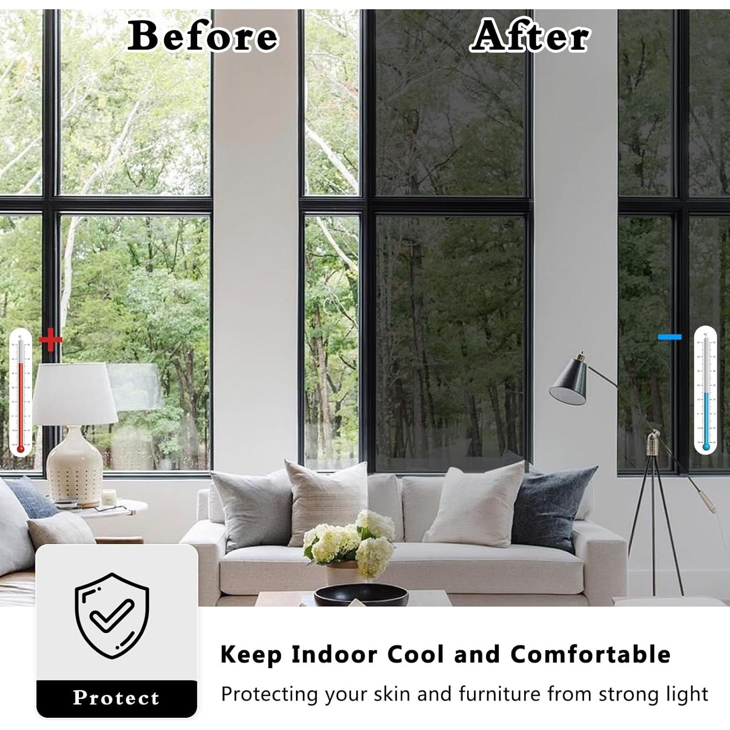 Película de Ventana ConCus-T 30x200 cm Anti UV y Privacidad