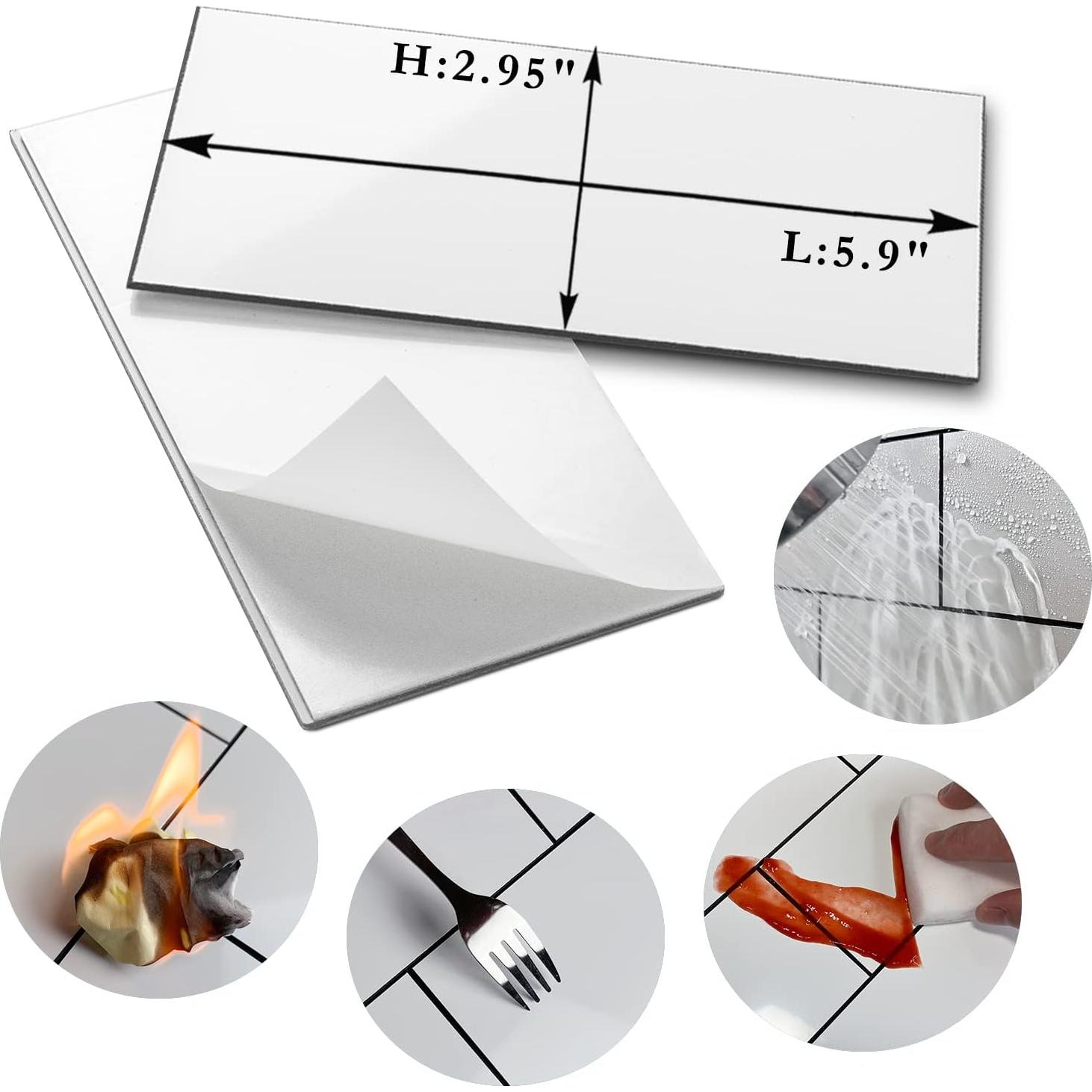 Azulejos Autoadhesivos PVC AULIGET 100 Piezas 7.49x14.99cm