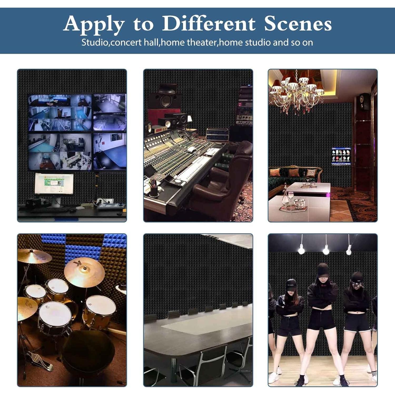 Paneles Acústicos Ikaufen 30x30x5 cm Pirámide 36 Paquete