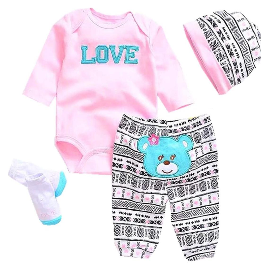 Ropa para Muñecas Reborn Conjuntos Rosados 50-55 cm