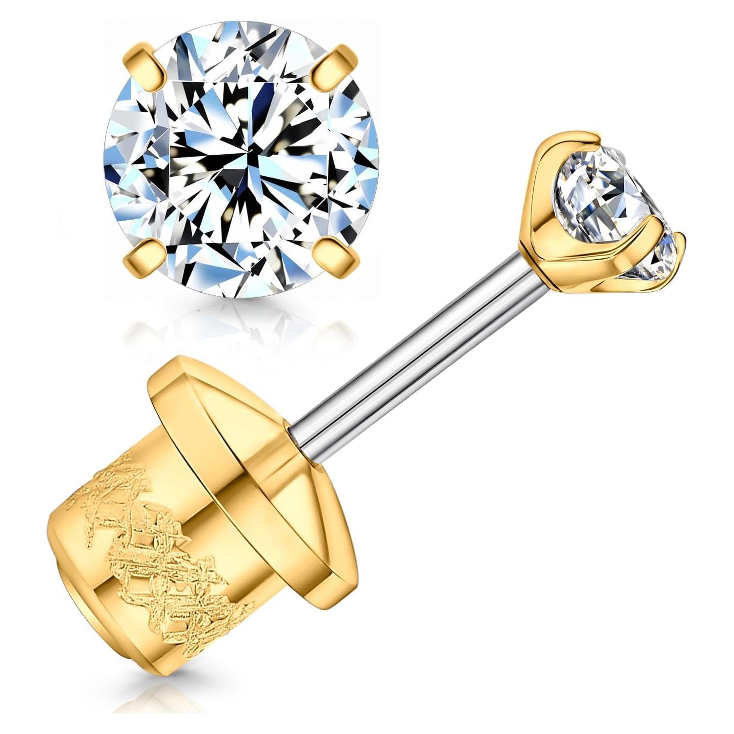 Pendientes de Moissanite Limerencia Titanio Hipoalergénico 3mm