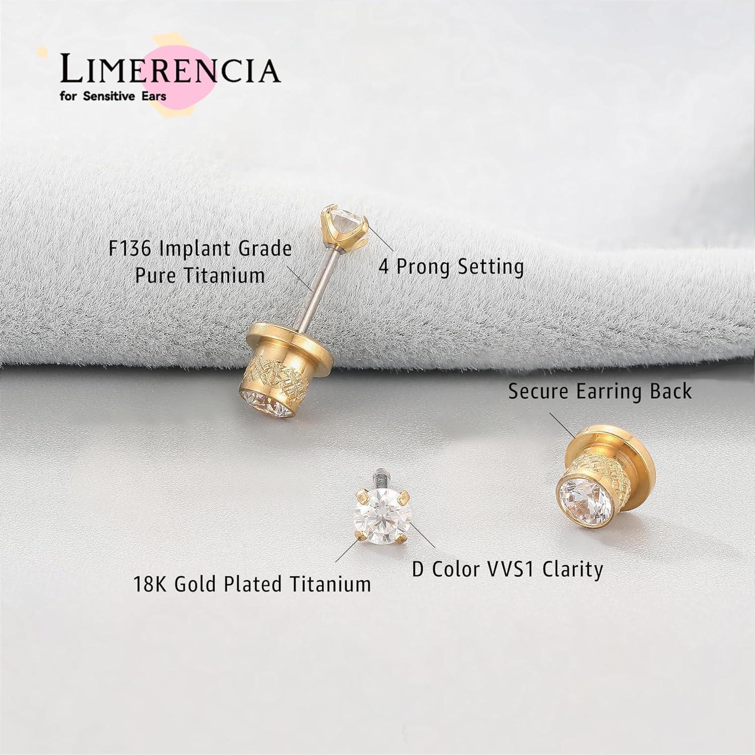 Pendientes de Moissanite Limerencia Titanio Hipoalergénico 3mm