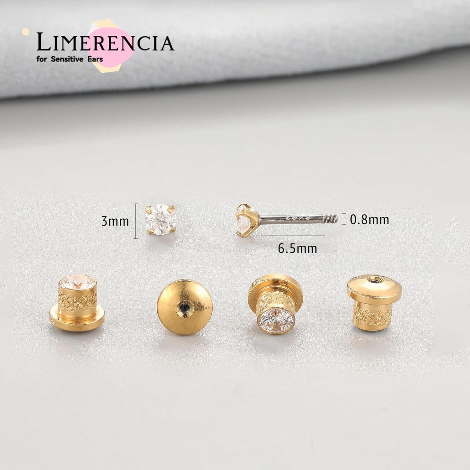 Pendientes de Moissanite Limerencia Titanio Hipoalergénico 3mm