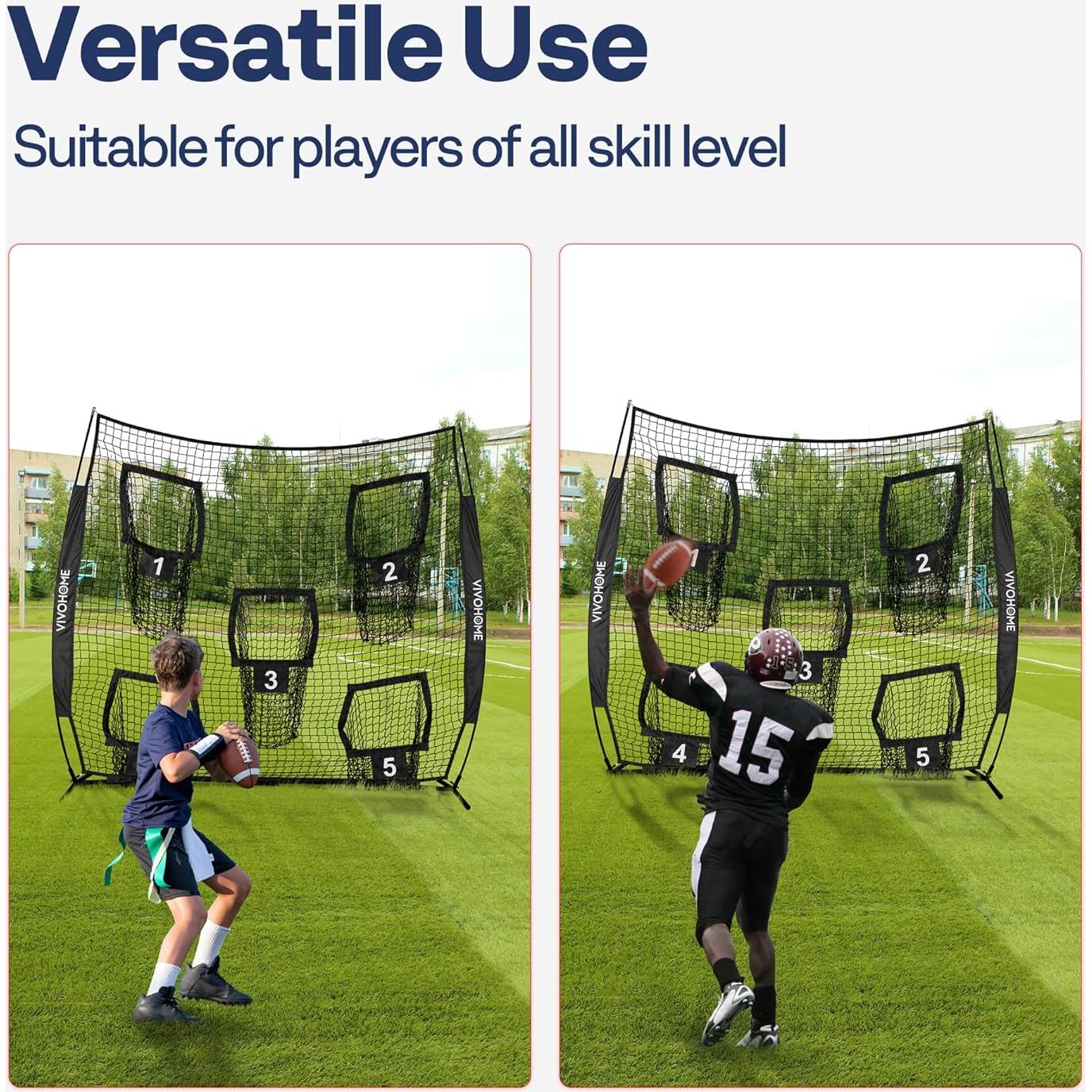 Red de Lanzamiento de Fútbol VIVOHOME 2.13m x 2.13m con 5 Objetivos