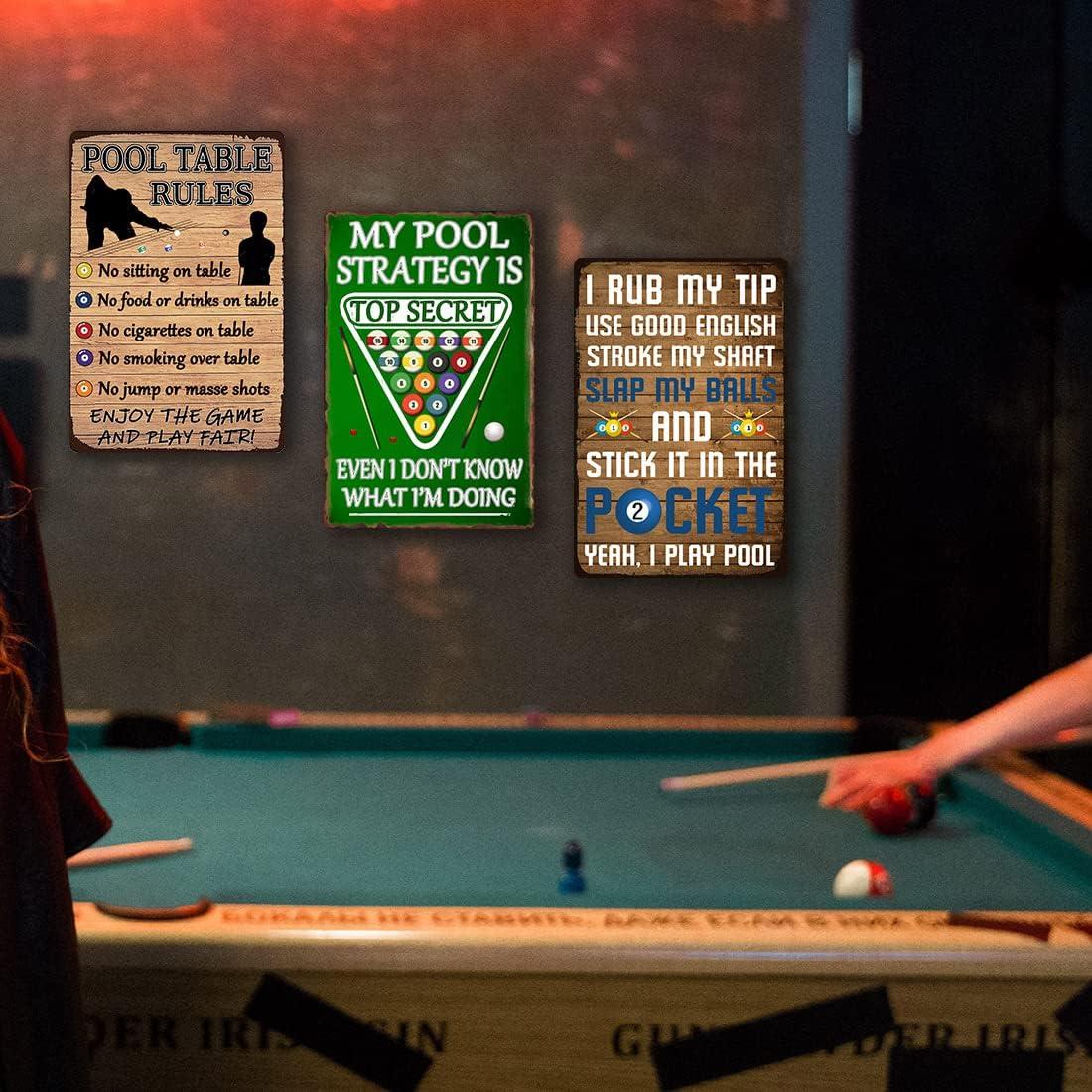 Cartel de Metal Divertido de Billar 30 x 20 cm Ynjzk